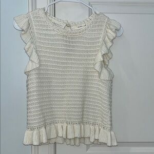 Cream Ruffle Tank Top